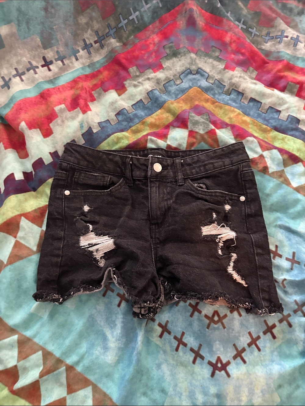 art class Black Distressed Ripped Denim Shorts